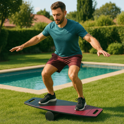 Siyah/Kırmızı Denge Tahtası Balance Roller Board Çift Fonksiyonlu Sörf Eğitim Tahtası Kaykay Eğitim Tahtası 73 x 31 CM – RB05