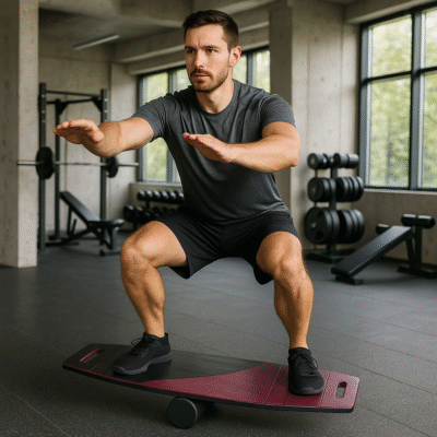 Siyah/Kırmızı Denge Tahtası Balance Roller Board Sörf Eğitim Tahtası Kaykay Eğitim Tahtası 73 x 31 CM – RB06