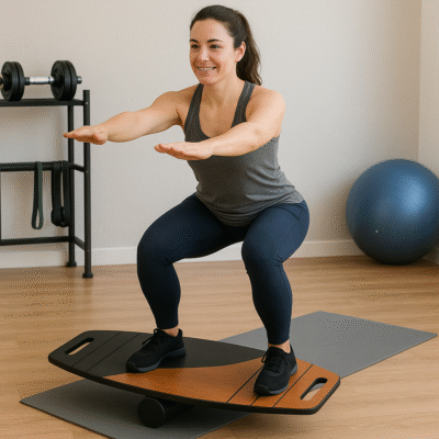 Siyah/Kahve Denge Tahtası Balance Roller Board Sörf Eğitim Tahtası Kaykay Eğitim Tahtası 73 x 31 CM – RB08