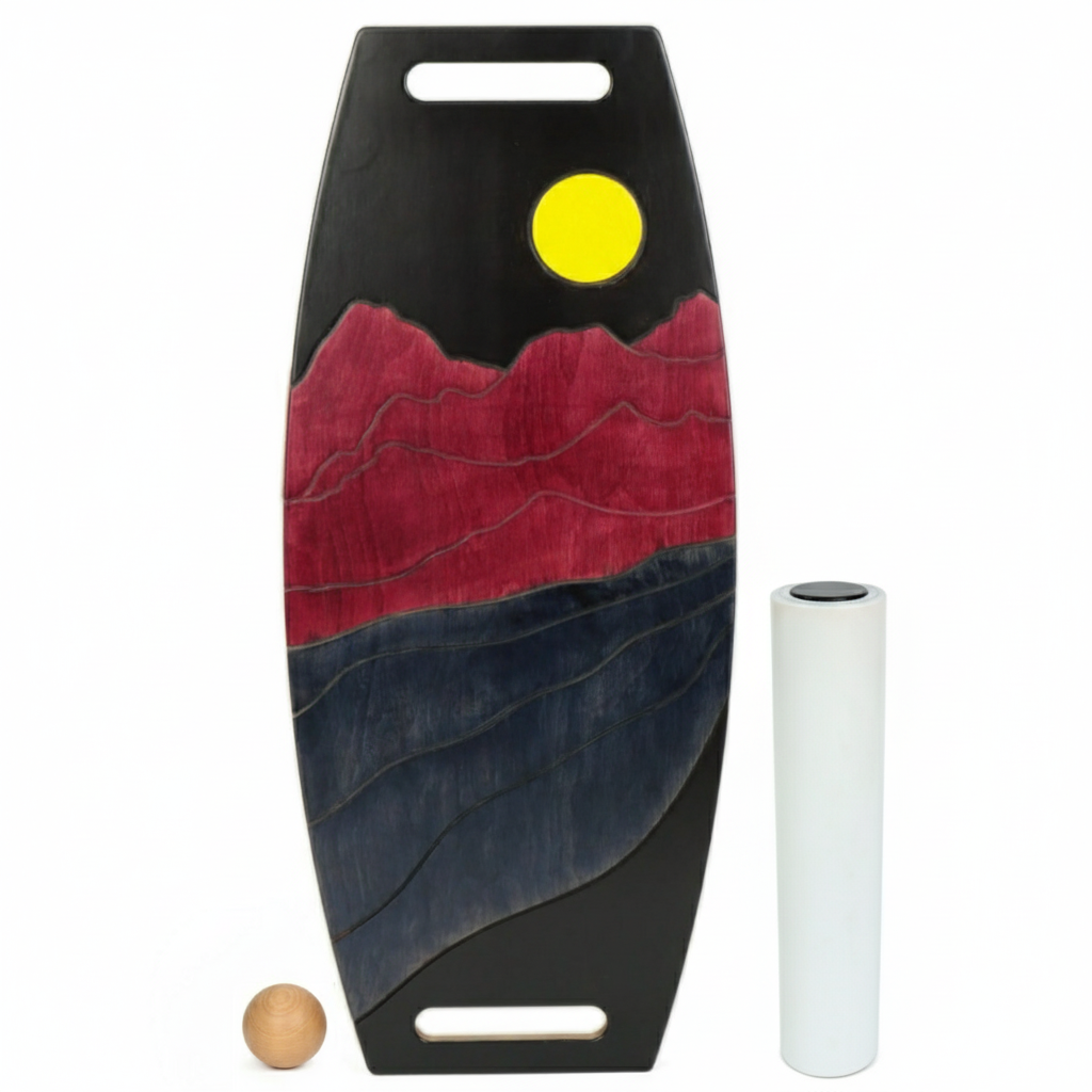 Denge Tahtası Renkli Balance Roller Board Çift Fonksiyonlu Sörf Eğitim Tahtası Kaykay Eğitim Tahtası 73 x 31 CM – RB23